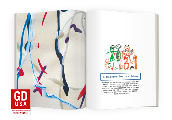 opening spread with textured endpages